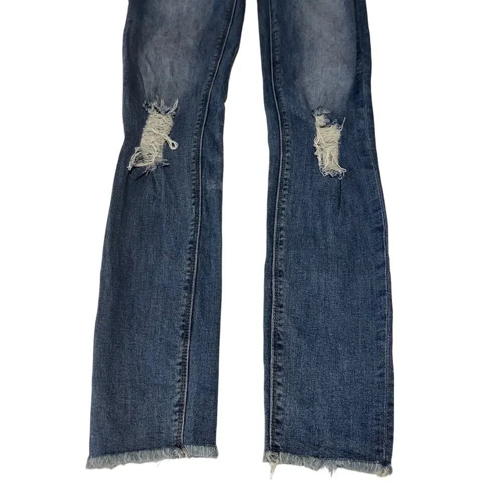 Hudson Girls Distressed Frayed Hem Skinny Jeans Size 16‎